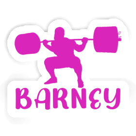 Barney Sticker Weightlifter Image