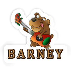 Barney Sticker Guitar Dog Image