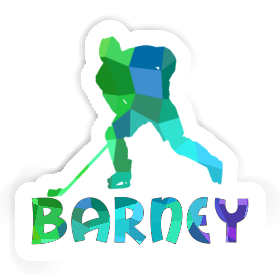 Sticker Barney Hockey Player Image