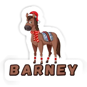 Christmas Horse Sticker Barney Image