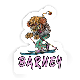 Barney Sticker Skier Image