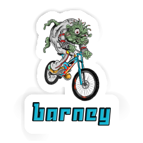 Downhill Biker Sticker Barney Image