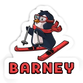 Sticker Barney Skier Image