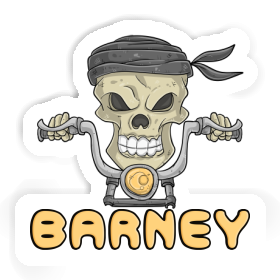 Barney Sticker Motorbike Rider Image