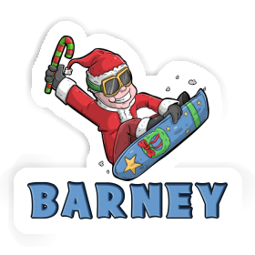 Christmas Snowboarder Sticker Barney Image