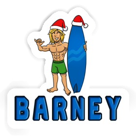 Sticker Barney Christmas Surfer Image