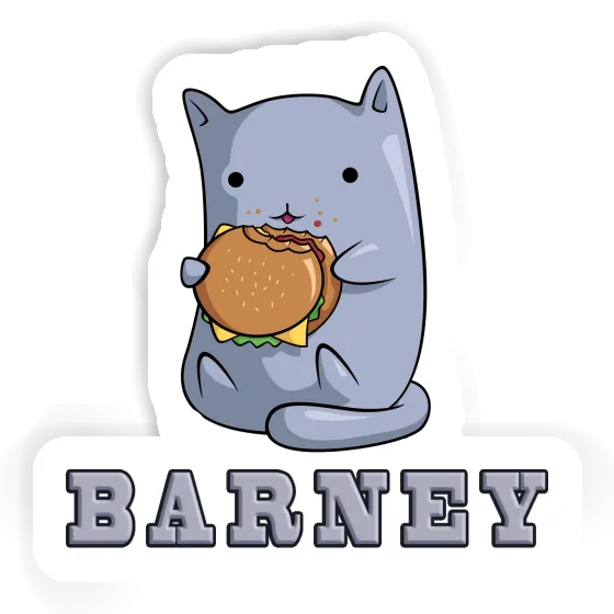 Hamburger Cat Sticker Barney Laptop Image