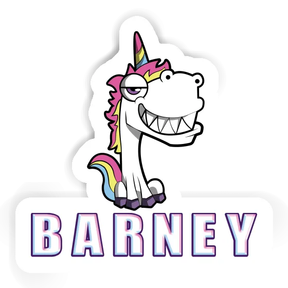 Sticker Barney Grinning Unicorn Notebook Image