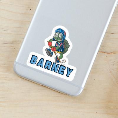 Hockey Player Sticker Barney Image