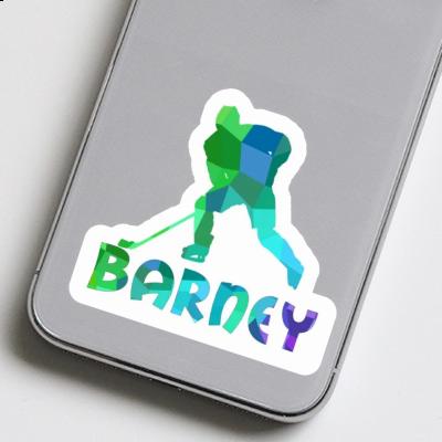 Sticker Barney Hockey Player Image