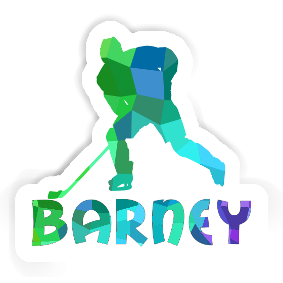 Sticker Barney Hockey Player Notebook Image