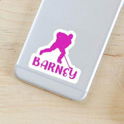 Hockey Player Sticker Barney Image