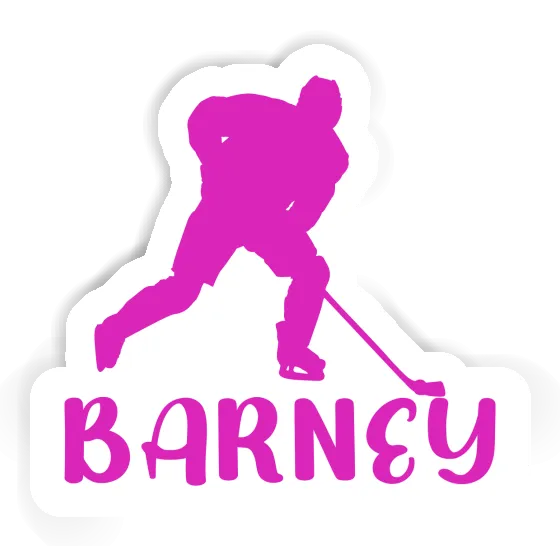 Hockey Player Sticker Barney Laptop Image