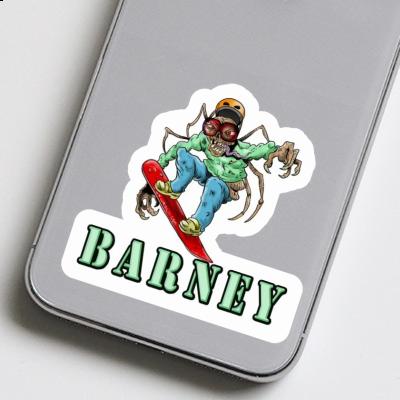 Snowboarder Sticker Barney Notebook Image