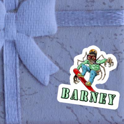 Snowboarder Sticker Barney Laptop Image