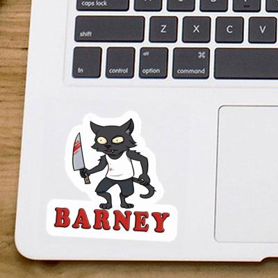 Psycho Cat Sticker Barney Notebook Image