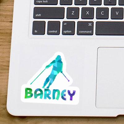 Skier Sticker Barney Laptop Image