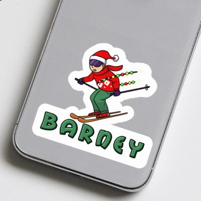 Barney Sticker Christmas Skier Image