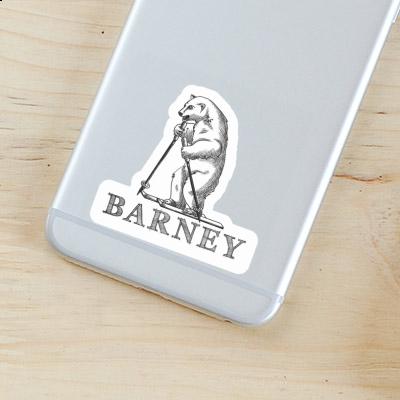 Skier Sticker Barney Laptop Image