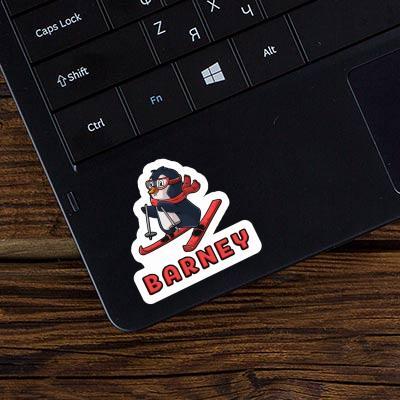 Sticker Skifahrerin Barney Laptop Image