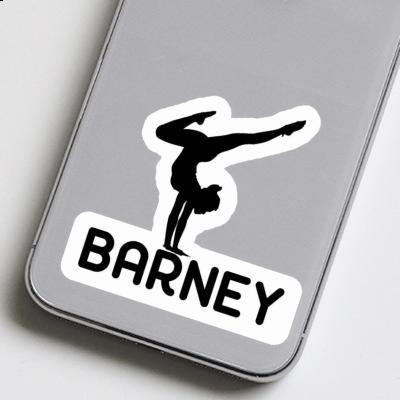 Yoga Woman Sticker Barney Laptop Image