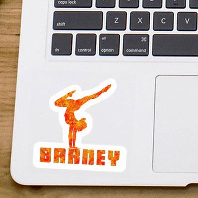 Barney Sticker Yoga Woman Image