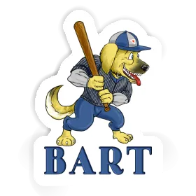 Baseball Dog Sticker Bart Image