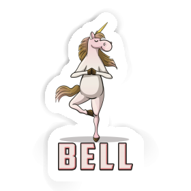 Licorne de yoga Autocollant Bell Image