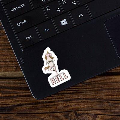 Licorne de yoga Autocollant Bell Image