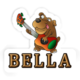 Guitar Dog Sticker Bella Image