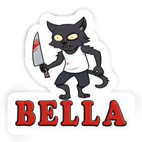 Psycho Cat Sticker Bella Image