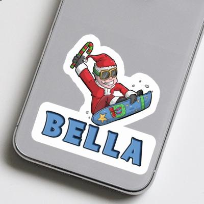 Bella Autocollant Snowboarder de Noël Notebook Image