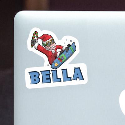 Bella Autocollant Snowboarder de Noël Image