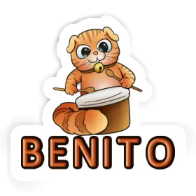 Chat-tambour Autocollant Benito Image