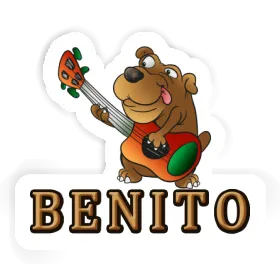 Benito Autocollant Chien guitariste Image