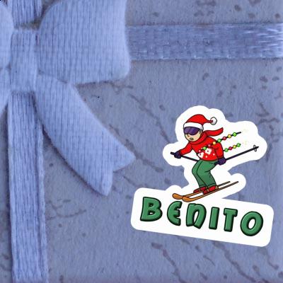 Skieur de Noël Autocollant Benito Notebook Image