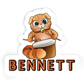 Sticker Drummer Cat Bennett Image