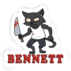 Psycho Cat Sticker Bennett Image