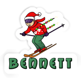 Christmas Skier Sticker Bennett Image