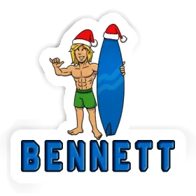 Sticker Bennett Christmas Surfer Image