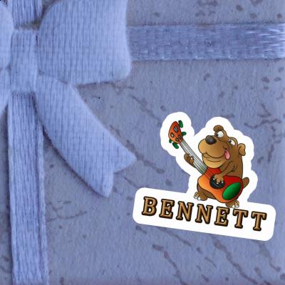 Guitar Dog Sticker Bennett Laptop Image