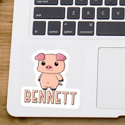 Bennett Sticker Schweinchen Laptop Image