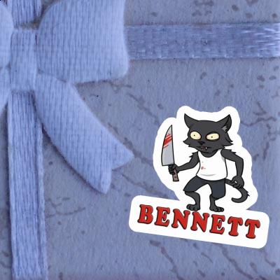 Bennett Autocollant Chat psychopathe Image