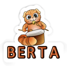 Sticker Berta Drummer Cat Image