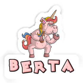 Berta Sticker Smoking Unicorn Image