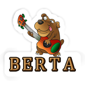 Berta Sticker Guitar Dog Image