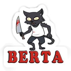 Psycho Cat Sticker Berta Image