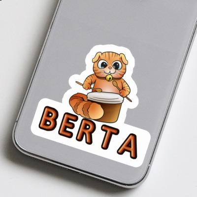 Sticker Berta Drummer Cat Notebook Image