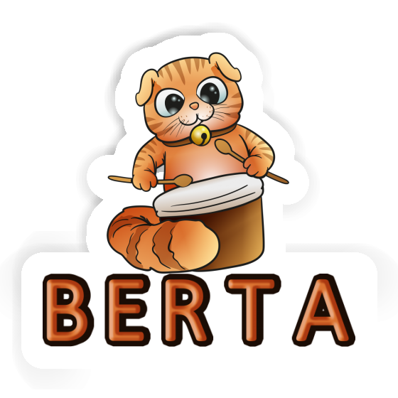 Sticker Berta Drummer Cat Gift package Image