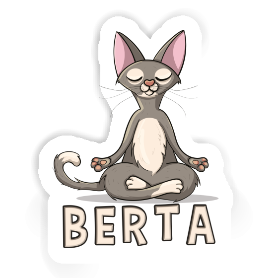 Sticker Berta Yoga Cat Laptop Image